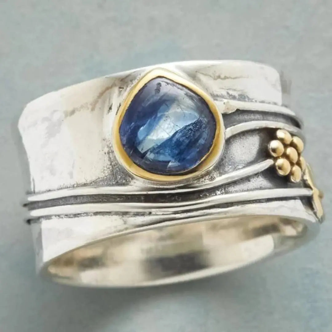 Vintage Blue Stone Ring-Lunova Fashion