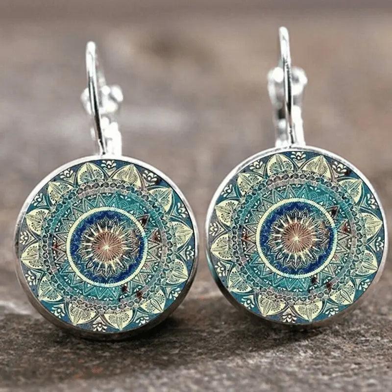 Vintage Rounded Mandala Earrings-Lunova Fashion