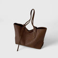 Brown Woven Tote Bag | Lunova